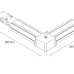 L-Bocht 90° voor LED Lichtlijnen – 300x300mm, 70mm hoog